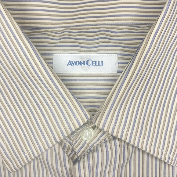 Avon Celli Luxury High End Fashion Men’s Oxford Button Down 16/41 Made in Italy - Picture 3 of 4